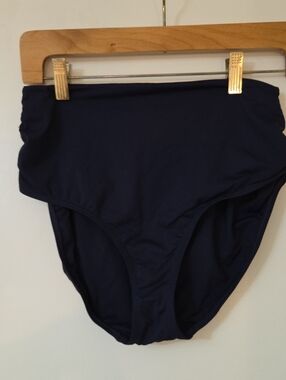 Anne Cole Navy High Waist Bikini Bottom
